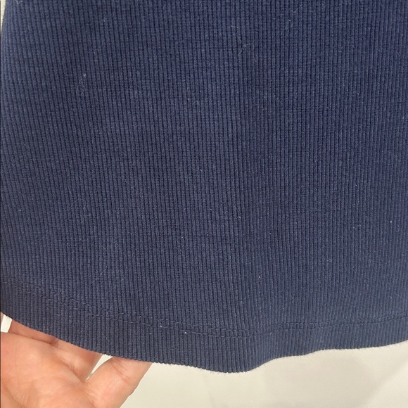 Maeve by Anthropologie Ruffled Rib Halter Tank Top in Navy - 1X - Picture 9 of 11